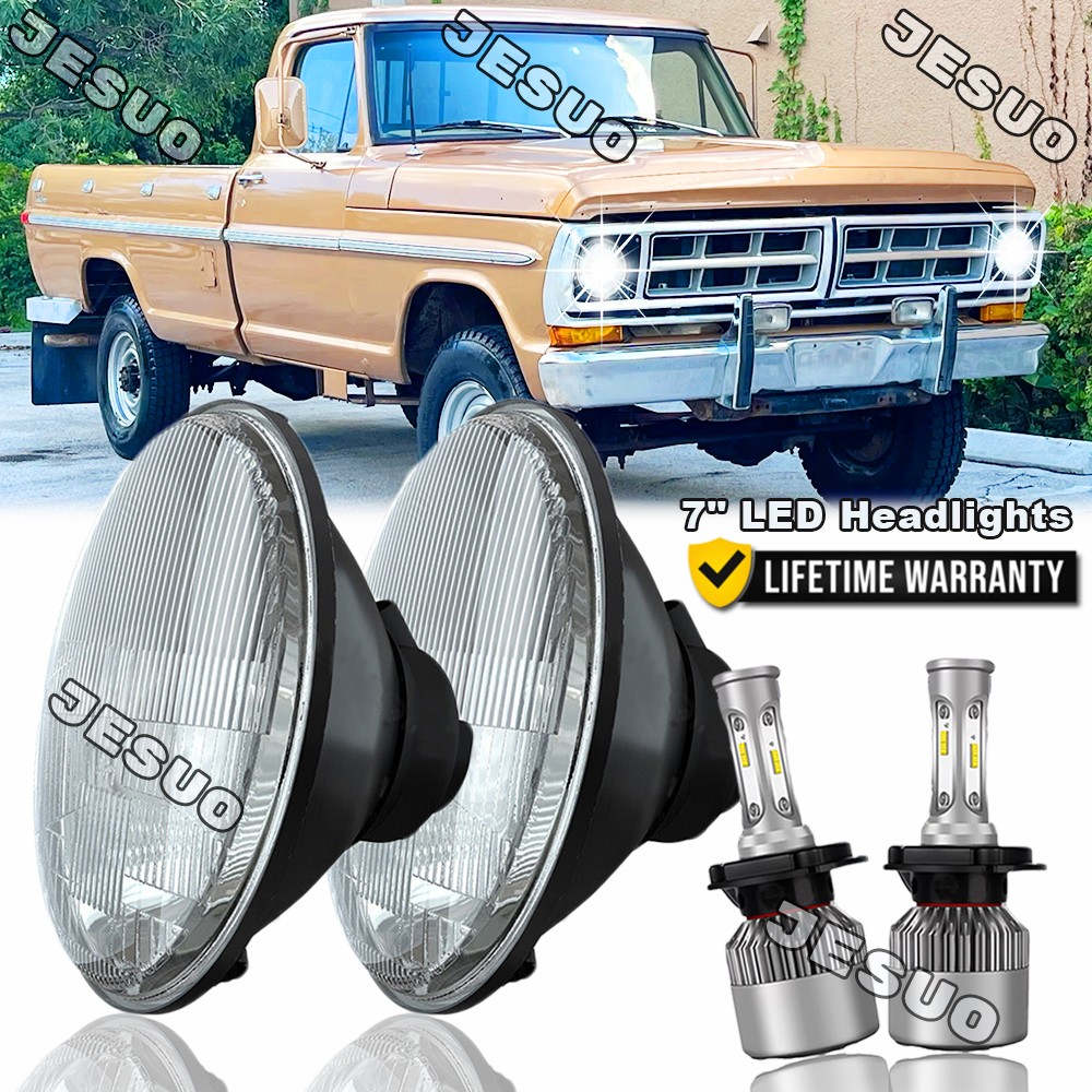 For Ford F1 1948-1952 white 7" inch Round LED Headlights Sealed High/LOW Beam