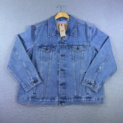 Levis Men's Trucker Jacket Light Stonewash Blue Size 2XL Cotton Denim