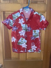Boys Size 10 Vintage Hawaiian Reserve Collection Hawaiian Shirt Floral Islands