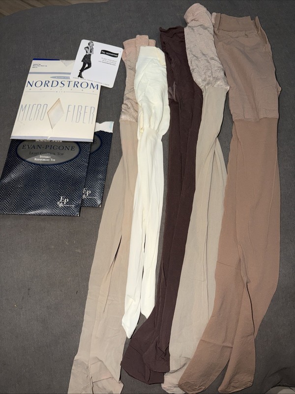Evan Picone  Nordstrom  Pantyhose Lot of 5   Coffee Beige Crème Crafts Cutters