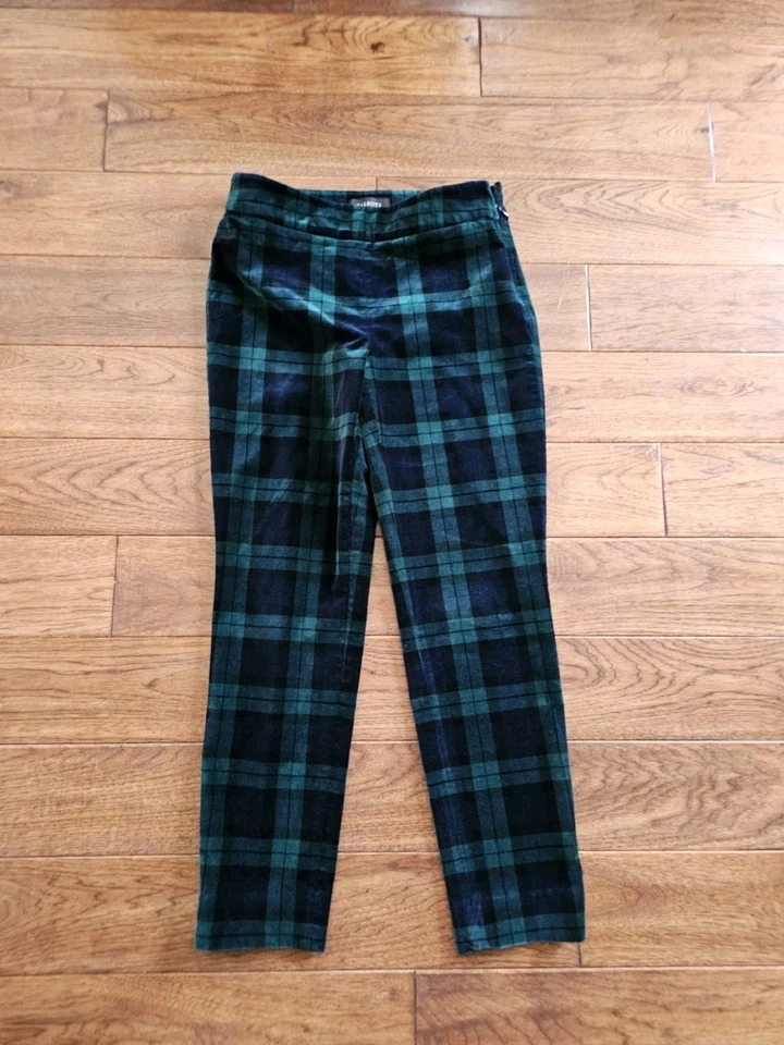 Pantalones al tobillo Talbots de terciopelo Chatham tartán a cuadros para mujer talla 4 vacaciones preppy Foto 3 de 4