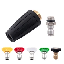 4000 PSI High Pressure Washer Turbo Nozzle + 5 Angle Spray Nozzle Tips 1/4"