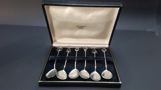 Seldom Seen 6 Boxed Australian Sargisons Arts & Crafts Sterling Silver Spoons