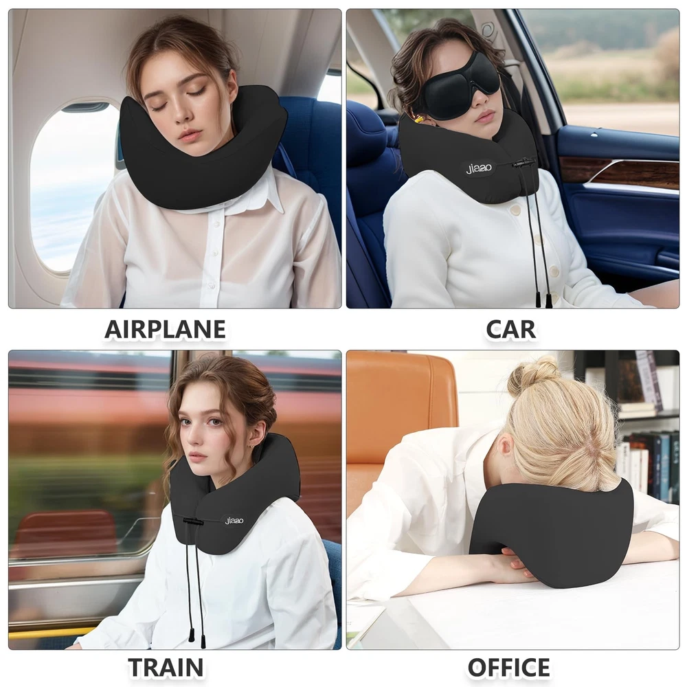 Travel Pillow, Neck Pillow Airplane, Airplane Pillow Memory Foam Travel Neck ...