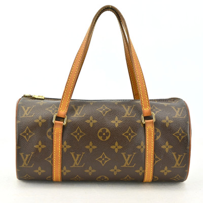 AUTH Louis Vuitton Monogram Papillon 26 Leather Brown Handbag A4228YC806