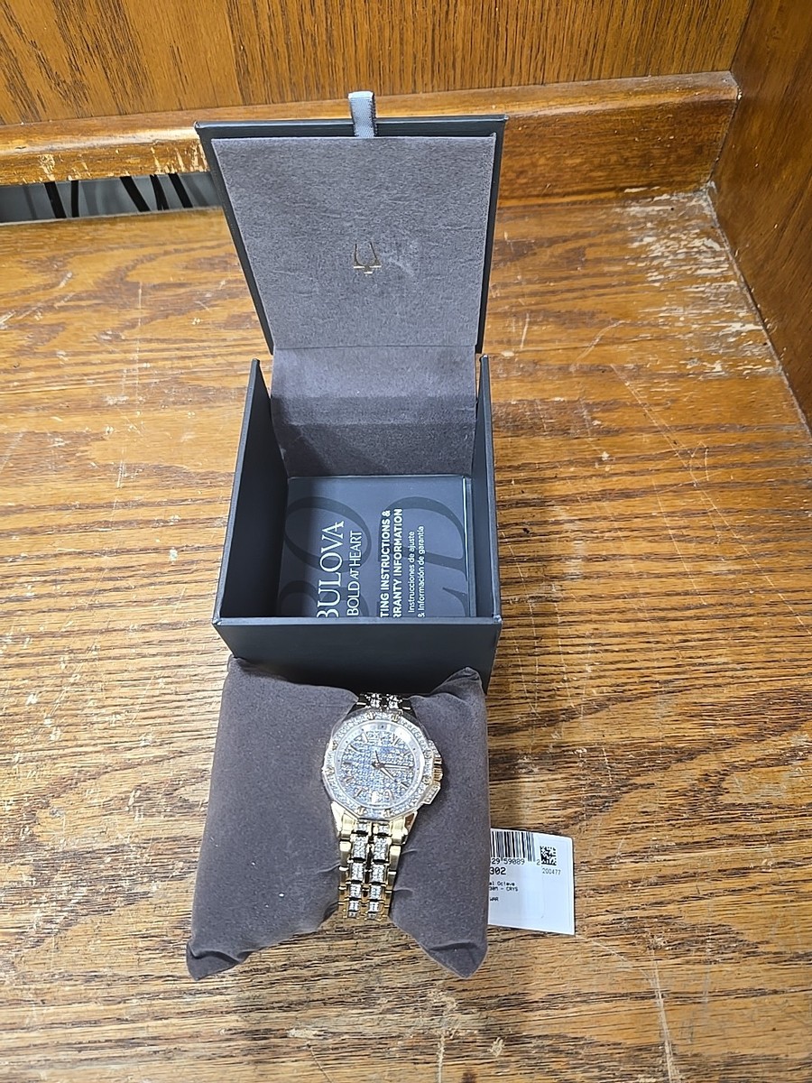 Bulova Octava Crystal Women's Silver Gold Watch (98L302