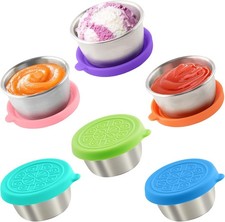 6x 1.6 Oz Stainless Steel Salad Dressing Containers Leakproof