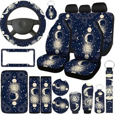 Estune 19 Pcs Car Seat Covers Full Set Car Accessories Steering Wheel Front ... Estune 19 Pcs Car Seat Covers Full Set Car Accessories Steering Wheel Front ...