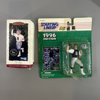 #ad STARTING LINEUP Football Troy Aikman FIGURE amp; Keepsake Ornament Dallas Cowboys $9.00