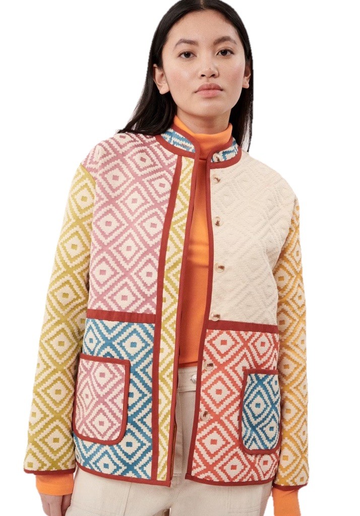 FRNCH Paris Multicolour Patchwork Diamond Quilted… - image 1