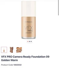 Farmasi  VFX PRO Camera Ready Foundation 09 Golden Warm Free Shipping 