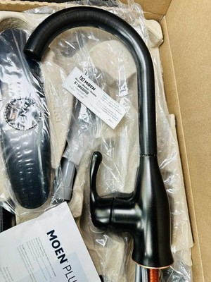 MOEN 87966BRB Kaden One-Handle Pulldown Kitchen Faucet- Med Bronze- See Descript