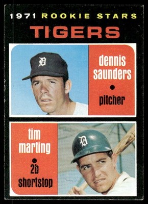 1971 Topps Tigers 1971 Rookie Stars Dennis Saunders / Tim Marting RC #423