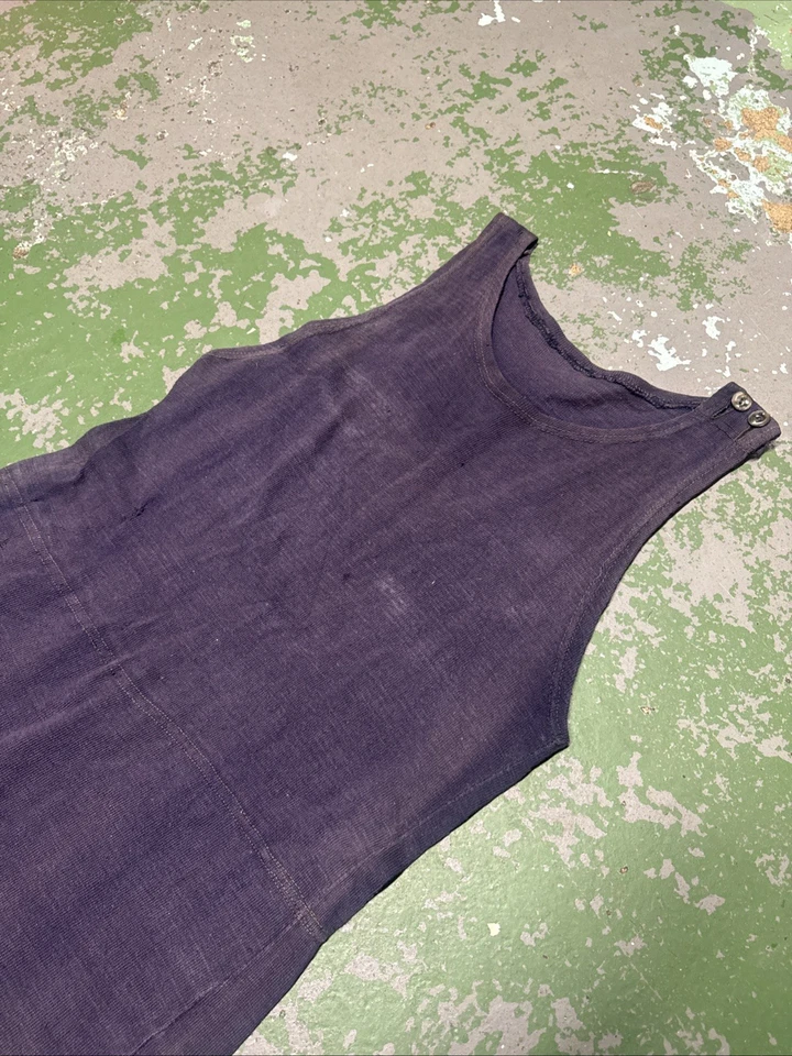 Traje de baño vintage de punto de lana azul marino de los años 1920-1930 con rayas blancas Foto 2 de 4