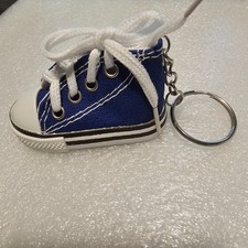 Canvas Sneaker Shoe Novelty Keychain Blue Bag Charm New