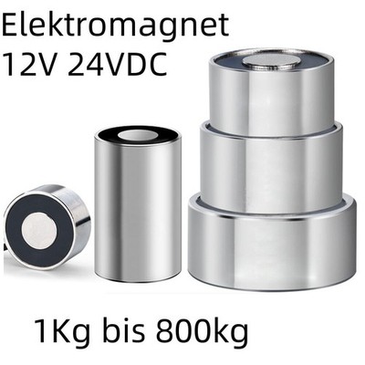 24V Rechteckig Rund Zugmagnet Magnet Hubmagnet 1Kg bis 800kg Elektromagnet DC12V
