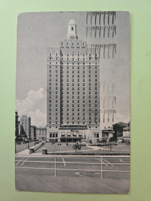 Hotel Claridge Atlantic City New Jersey  Postcard 1944
