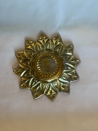 Vintage Clear FEDERAL GLASS Sunburst Starburst 6 1/2" Appetizer small Plate