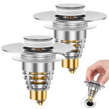 Bathroom Sink Drain Stopper - Universal Stainless Steel Bounce Drain Plug Fil...