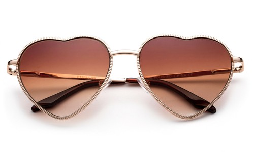 Heart Shape Sunglasses Metal Frame High Quality Spring Hinged UV Protected - Picture 4 of 9