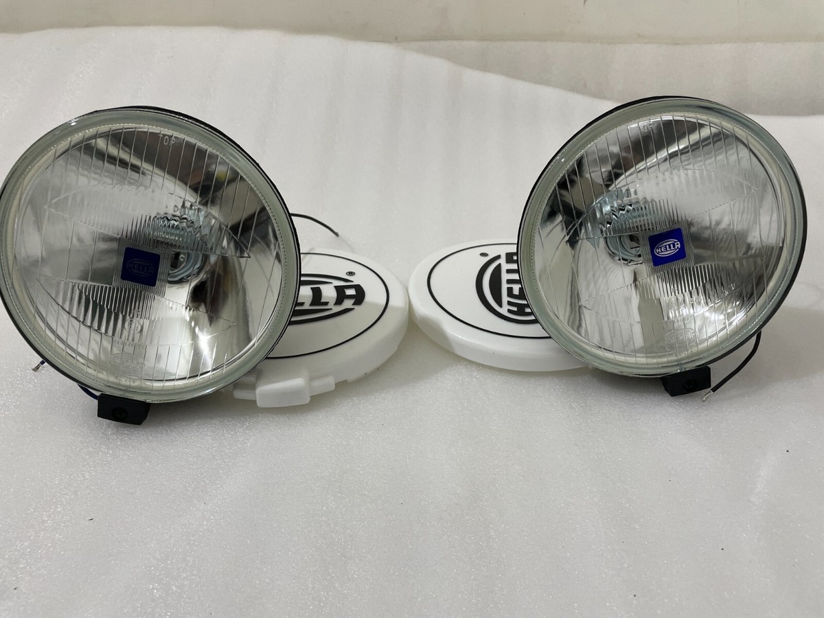 Pair Hella Comet 500 Driving Lamp White Spot Light With Cover
