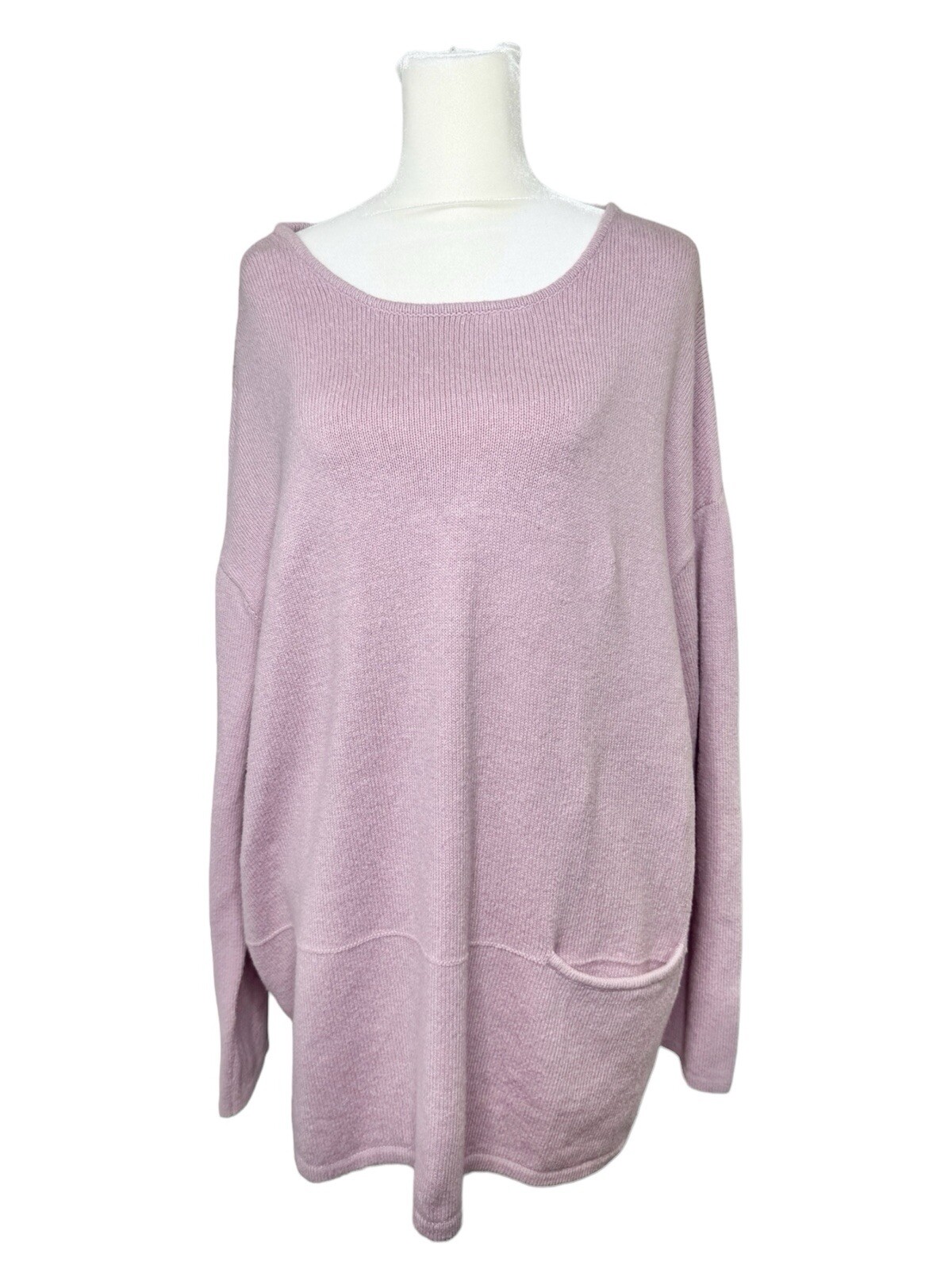Purejill Oversized Pink Knit Sweater Lagenlook Style Casual and Cozy