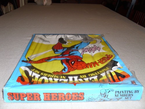 VINTAGE SPIDER-MAN RARE SUPER HEROES POSTER PAINT SET HUGE 16"X12" NEW MIB 1975 - Picture 10 of 12