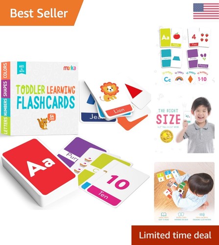 Alphabet Flash Cards for Toddlers - Set of 64 Letters, Colors, Shapes & Numbers