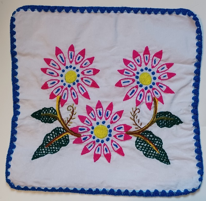 Embroidered Dinner Napkin Mexican Tortilla Servilleta Set of 4