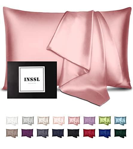 INSSL Silk Pillowcase for Women, Mulberry Silk Pillowcase for Hair and Skin and-image