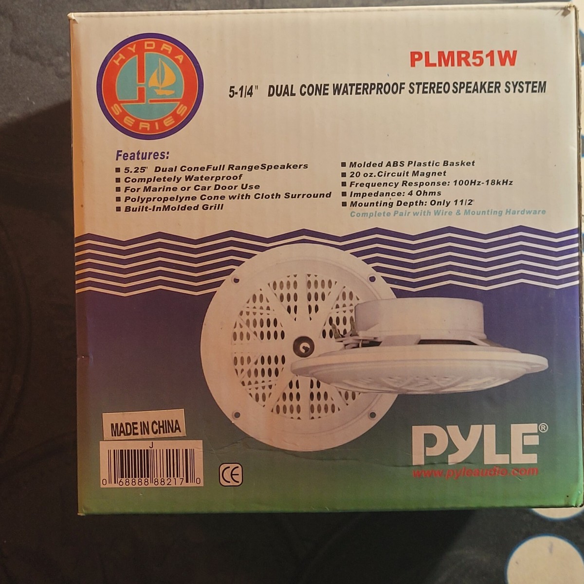 BOSS Audio MR6B 6.5"" 180W Dual Cone Marine Full Range Speakers, Black