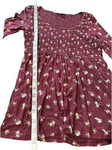 Abercrombie & Fitch Y2K Babydoll Top Sz S Smocked Floral Coquette Bella Swan - Picture 6 of 9