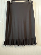 Susan Lawrence Skirt Women’s Small Black Stretch Pleated Hem USA Made Classic