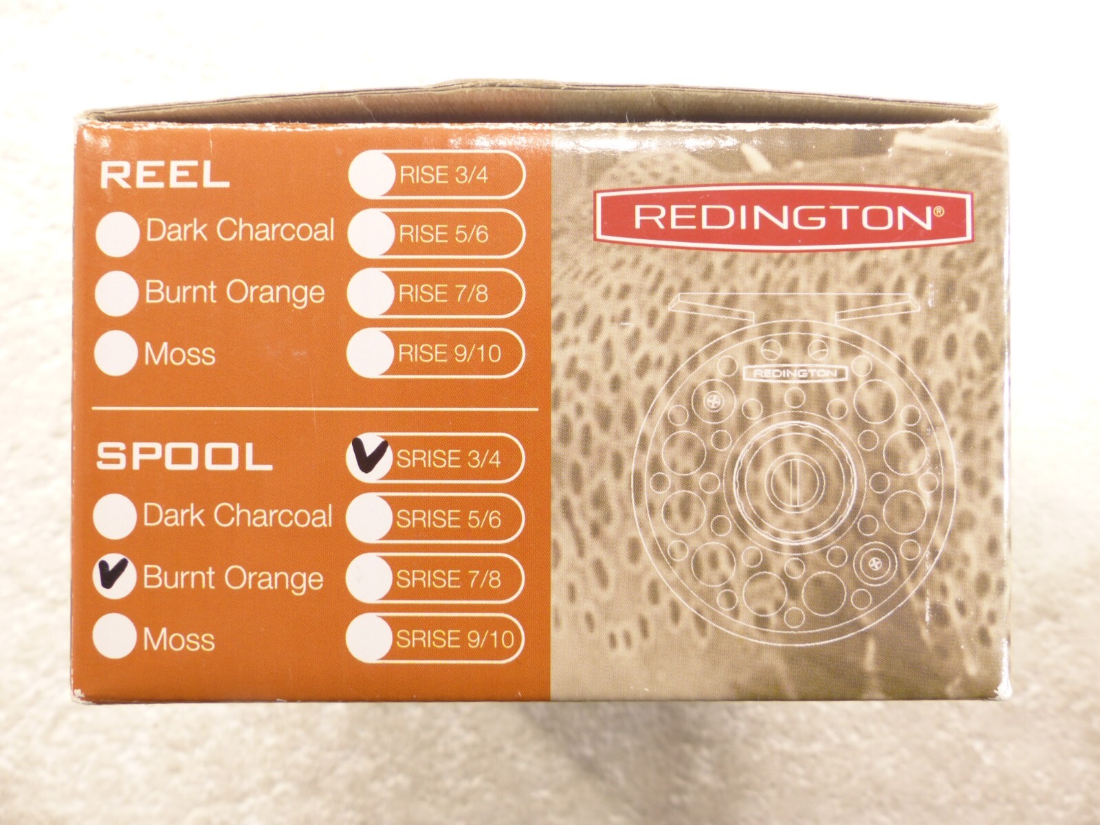 Redington Disc Drag Rise Burnt Orange SRISE 3/4 3-4wt Fly Reel Spool Only NOS