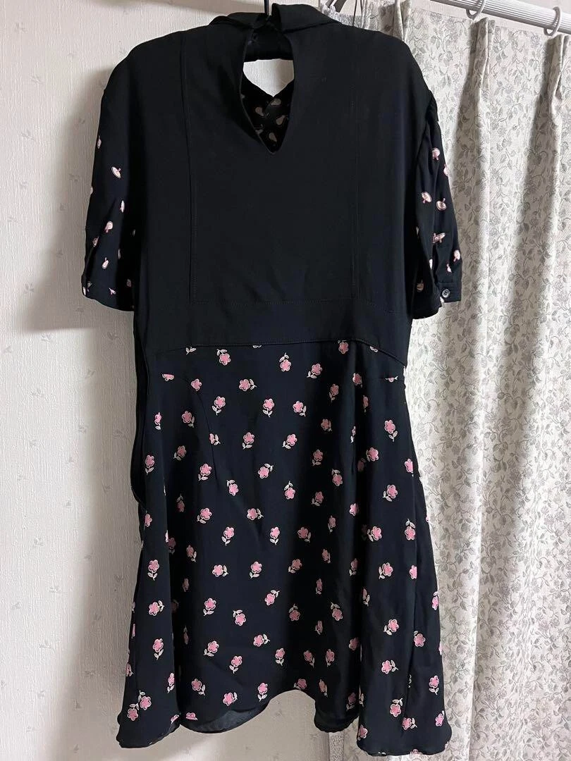 Abito floreale Miu Miu manica corta colore nero rosa taglia 38 S moda donna