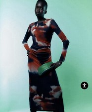 ZARA PRINTED TULLE DRESS SMALL