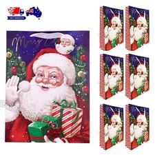 6pk Large Christmas Gift Bags Paper Bags Gift Tag Wrapping Shopping Bag 44x33cm