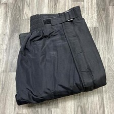 SLALOM Snap Button Water Resistant Black Ski Snow Pants with Lining Men's Size L