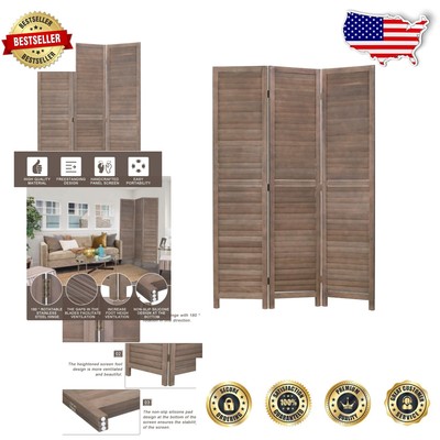 Elegant 4.3 Ft Folding Wood Screen Divider - Privacy Solution for Home & Office