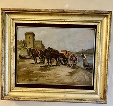 Giorgio GENTILINI (1920-75) Dipinto Olio Macchiaioli Labronico No Fattori Lega