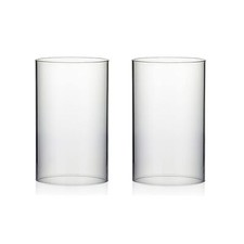 Hurricane Candle Holder Sleeve Wide 6" Height 10" 2 Pieces Clear Glass Cylinder
