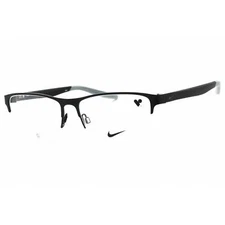 Nike Men's Eyeglasses Satin Black/Matte Black Half Rim Metal Frame NIKE 8153 001