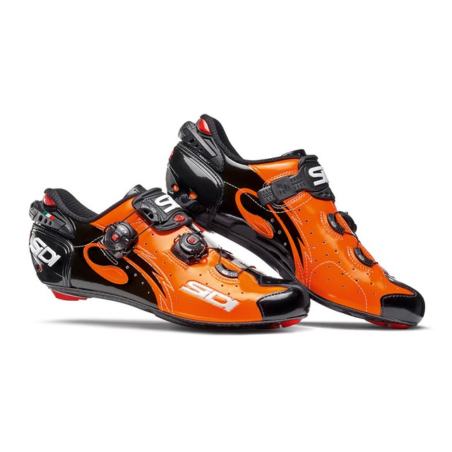 orange bike shoes