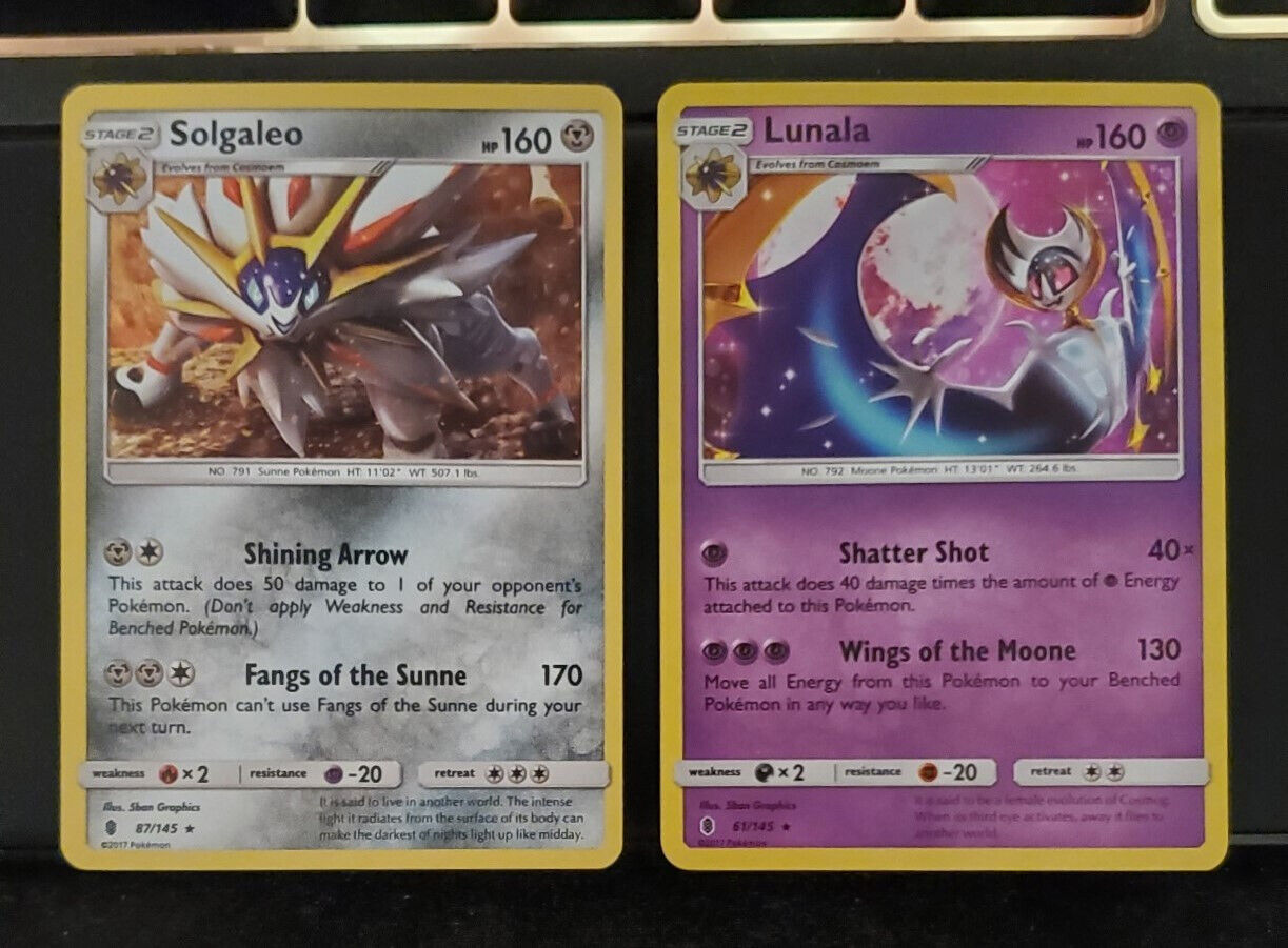 Pokemon Card LUNALA 61/145 Rare Sun & Moon 2 SL2 Guardians Ascending FR