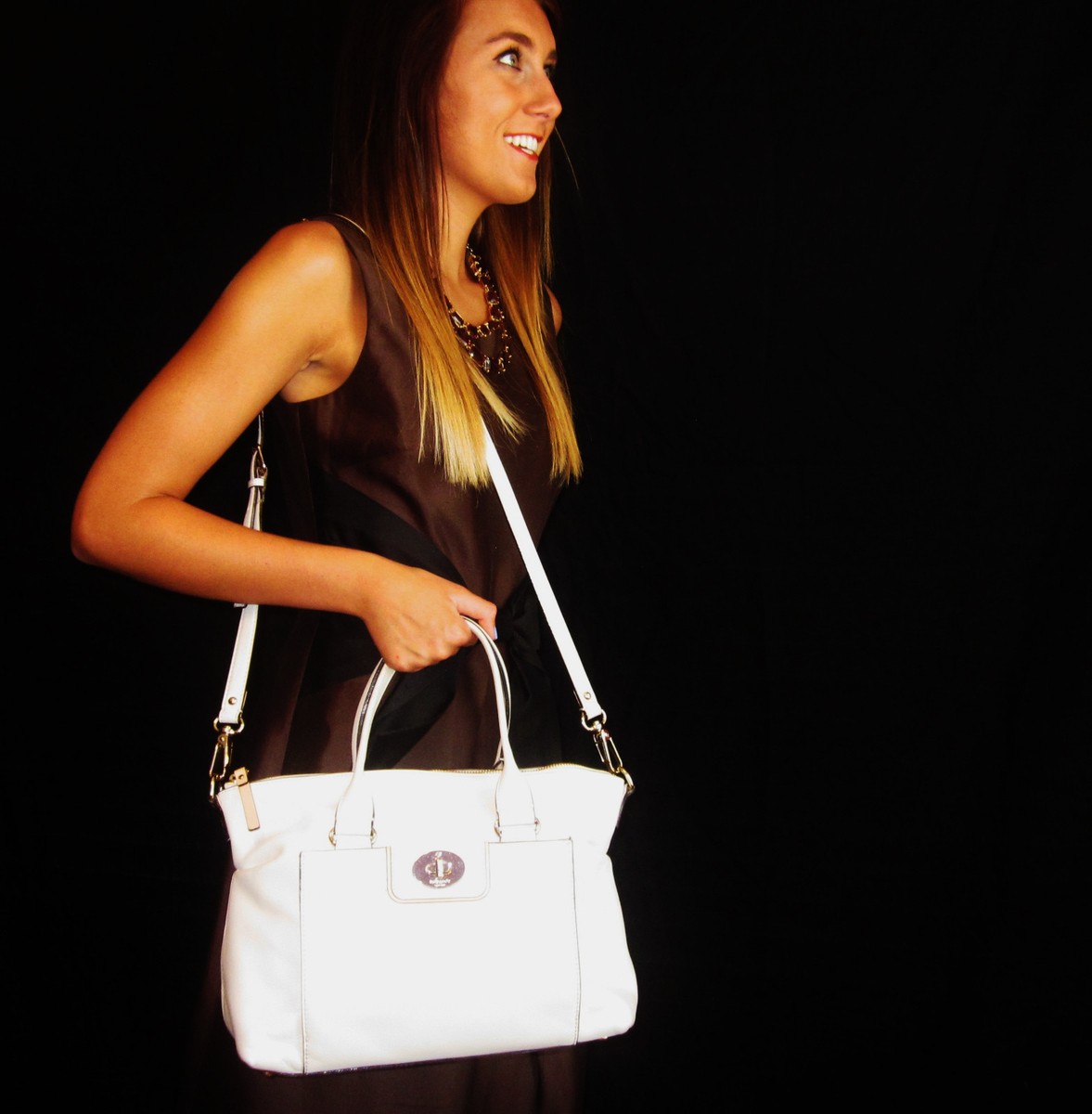 $398 Kate Spade Hampton Road Janie Bag Shoulder Satchel Whiteout