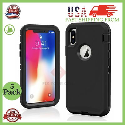 5 x iPhone 6 7 8 X XS Max  XR 11 12 13 Pro Mini Plus SE Shockproof Defender Case
