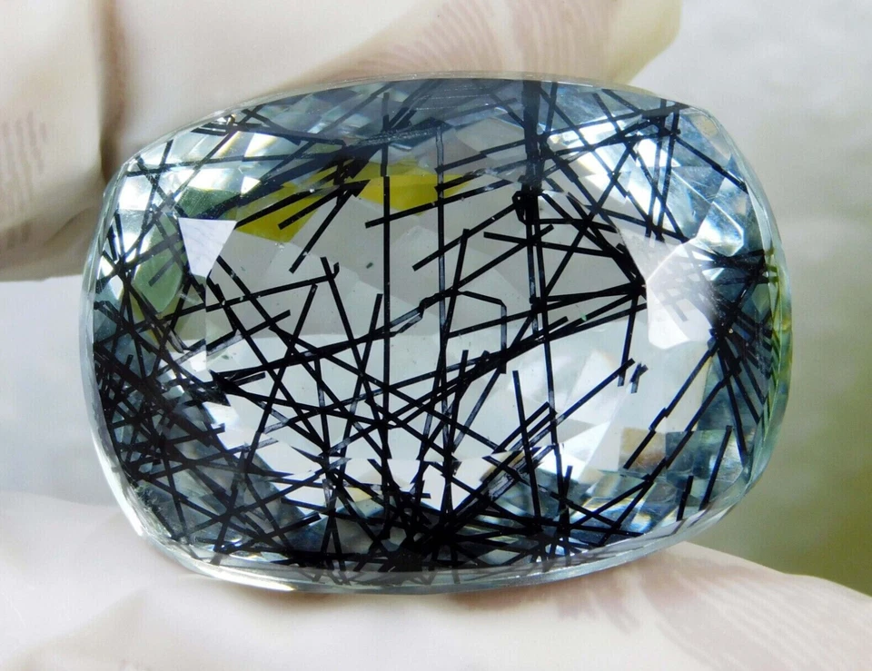 83.50 Ct. Large Black Rutilated Quartz Cushion Cut Loose Gemstone Gift for Women - Image 2 of 4