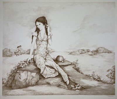 FABIANI, Susana -'CONTEMPLATION'- Vintage/New- LITHOGRAPH PRINT-(137/200)