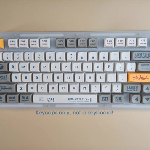 Gray White EVA-04 NEON Evangelion XDA PBT Keycaps set for MX Mechanical Keyboard - Picture 5 of 6