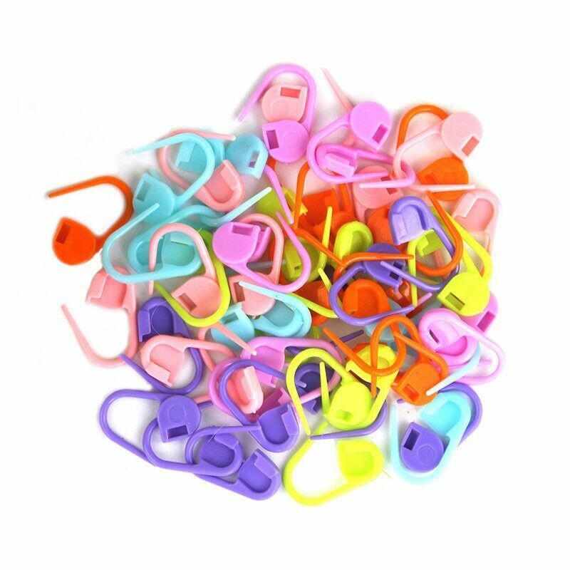 50 PLASTIC STITCH MARKER CLIPS LOCKING NEEDLE KNITTING SEWING CROCHET
